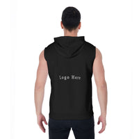 All-Over Print Zipper-Up Sleeveless Hoodie