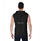 All-Over Print Zipper-Up Sleeveless Hoodie