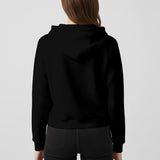 Radicalized by Basic Decency All-Over Print Women's waffle Hoodie With Raglan Sleeve