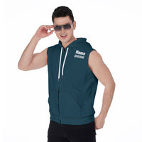 Brawlin Betties Roller Derby All-Over Print Zipper-Up Sleeveless Hoodie