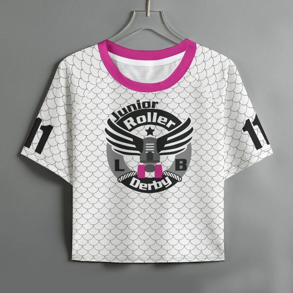 Long Beach Jr Roller Derby All-Over Print Women's Raglan Sleeve T-Shirt Polyester Sport Stretch