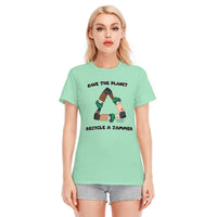 High Tide Derby Save The Planet Recycle All-Over Print Women's Round Neck T-Shirt | 190GSM Cotton