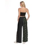 Circle City Roller Derby All-Over Print Women's Side Slit Snap Button Trousers