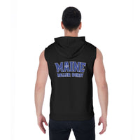 Maine Roller Derby Anchor Logo All-Over Print Men's Zipper-Up Sleeveless Hoodie