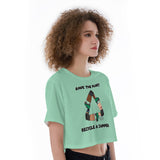 High Tide Derby Save The Planet Recycle All-Over Print Cropped T-Shirt