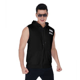 All-Over Print Zipper-Up Sleeveless Hoodie