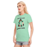 High Tide Derby Save The Planet Recycle All-Over Print Women's Round Neck T-Shirt | 190GSM Cotton