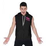 Central Coast Roller Derby All-Over Print Zipper-Up Sleeveless Hoodie