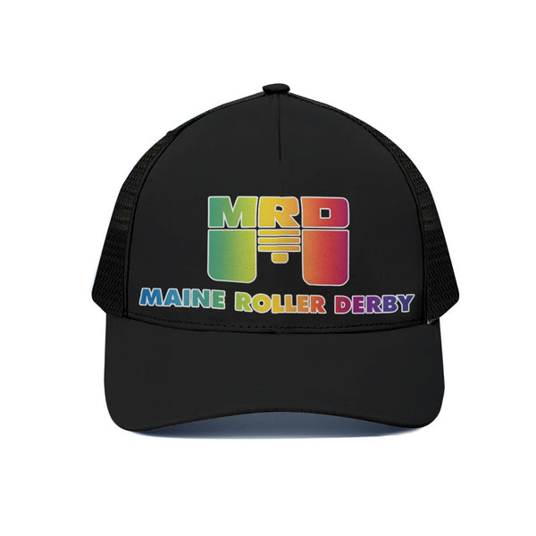 Maine Roller Derby PRIDE Unisex Trucker Hat With Black Half-mesh