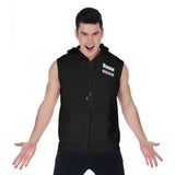All-Over Print Zipper-Up Sleeveless Hoodie