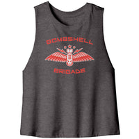 Bombshell Brigade Racerback Crop Tank