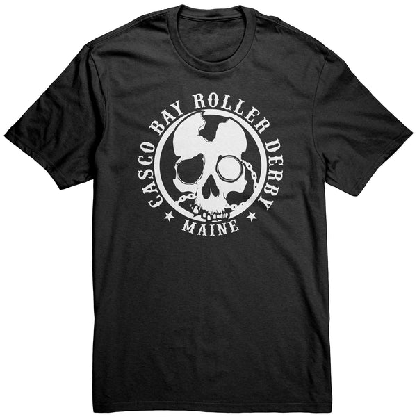 Casco Bay Roller Derby White Logo Tees (3 cuts!)