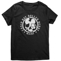 Casco Bay Roller Derby White Logo Tees (3 cuts!)