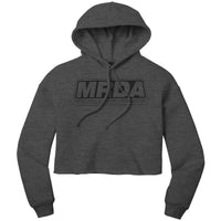 MRDA Black Logo Cropped Hoodie