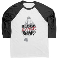 Yellow Rose Derby Girls Blood Sweat Roller Derby Raglan