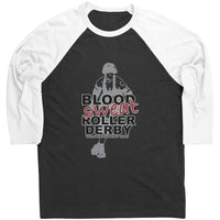 Yellow Rose Derby Girls Blood Sweat Roller Derby Raglan