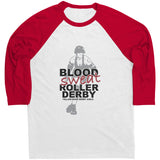 Yellow Rose Derby Girls Blood Sweat Roller Derby Raglan