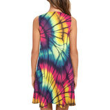 DMB Firedancer Tie Dye A Line Dress Sleeveless A-Line Pocket Dress