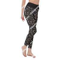 Ghost Embroidery All-Over Print Womens High Waist Leggings | Side Stitch Closure