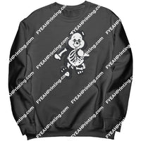 Skeleton Bear Gildan Crewneck Sweatshirt 2 / Black S Apparel