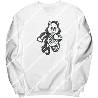 Skeleton Bear Gildan Crewneck Sweatshirt 2 / White S Apparel