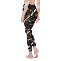 Skully Wednesday All-Over Print Womens High Waist Leggings | Side Stitch Closure