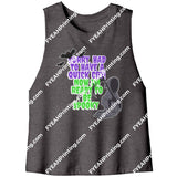 Sorry Had To Have A Quick Cry Now Im Ready Be Spooky (6 Cuts!) Bella Womens Racerback Crop Tank /