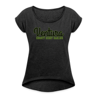 Ventura County Derby Darlins Women's Roll Cuff T-Shirt - heather black