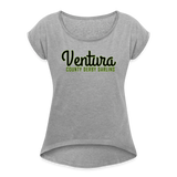 Ventura County Derby Darlins Women's Roll Cuff T-Shirt - heather gray