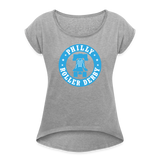 Philly Roller Derby Roll Cuff T-Shirt - heather gray