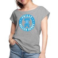 Philly Roller Derby Roll Cuff T-Shirt - heather gray