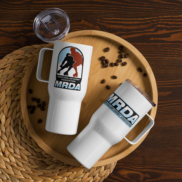 MRDA 25oz Travel mug with a handle