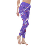Zero Purple All-Over Print Womens High Waist Leggings | Side Stitch Closure
