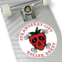 Strawberry City Roller Derby Round Vinyl Stickers