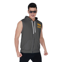 HARD Roller Derby Banshees Men's Zipper-Up Sleeveless Hoodie