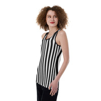 Women's Back Cut Out Tank Referee Top | Microfiber Fabric