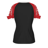 Casco Bay Roller Derby All-Over Print Women's Ripped T-Shirt