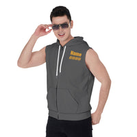 HARD Roller Derby Banshees Men's Zipper-Up Sleeveless Hoodie