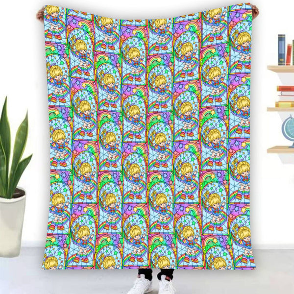 Rainbow Single-Side Printing Flannel Blanket