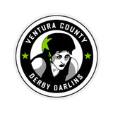 Ventura County Derby Darlins Round Kiss-Cut Stickers