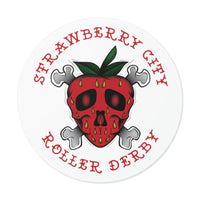 Strawberry City Roller Derby Round Vinyl Stickers