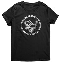 Connecticut Roller Derby Tees White Logo (5 Cuts!)