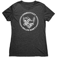 Connecticut Roller Derby Tees White Logo (5 Cuts!)