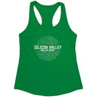 Silicon Valley Roller Derby Tanks White Circuit Logo (6 Cuts!)