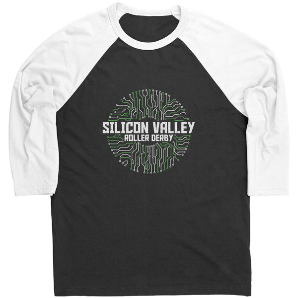 Silicon Valley Roller Derby Tees White Circuit Logo (6 Cuts!)