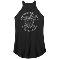 Strawberry City Roller Derby White Logo Tanks (6 Cuts)