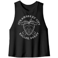 Strawberry City Roller Derby White Logo Tanks (6 Cuts)