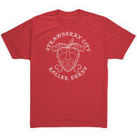 Strawberry City Roller Derby White Logo Tees (5 Cuts)
