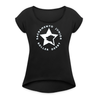 Sacramento Junior Roller Derby Women's Roll Cuff T-Shirt - black