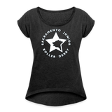 Sacramento Junior Roller Derby Women's Roll Cuff T-Shirt - heather black